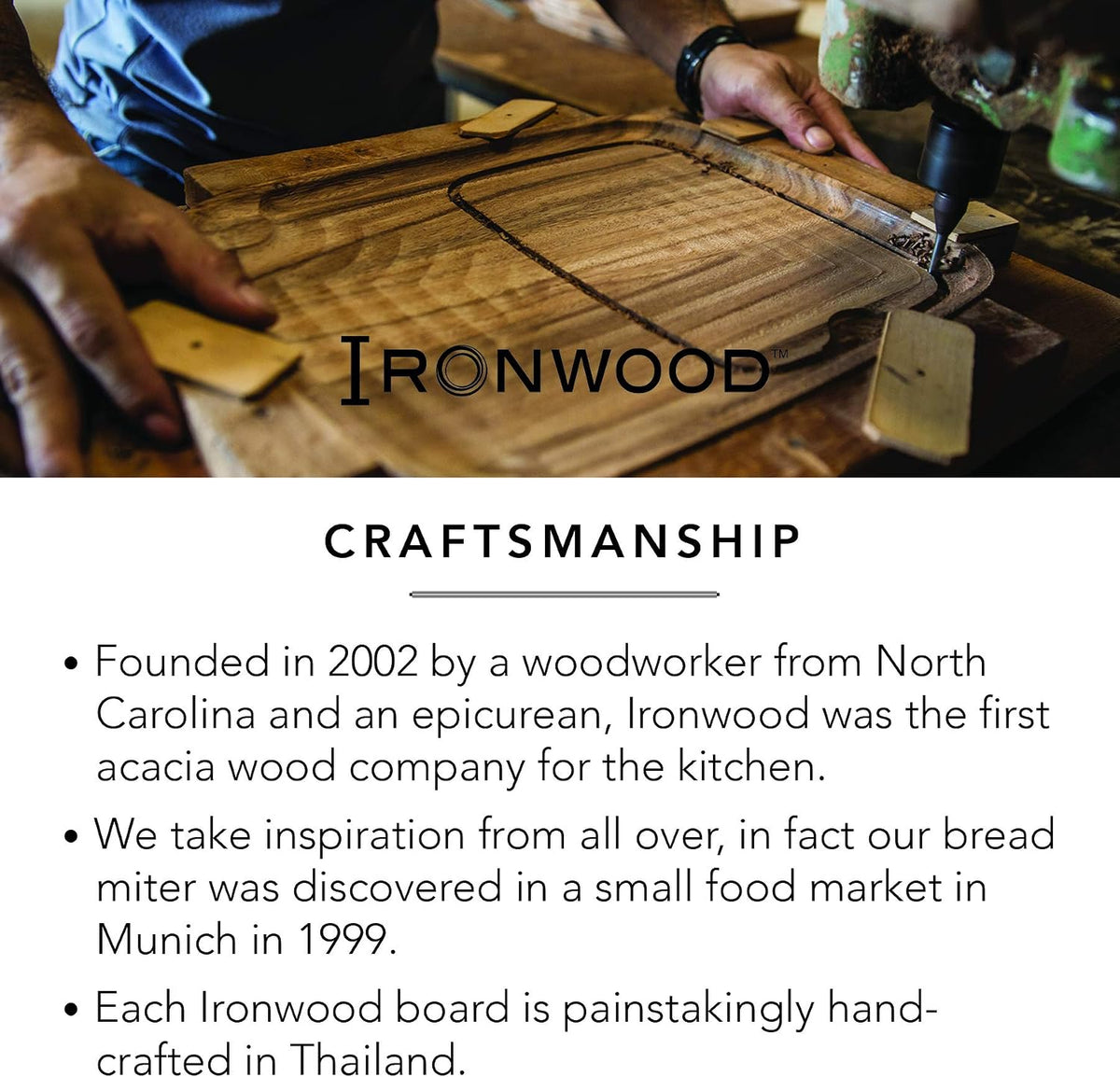 Ironwood Gourmet Square Cutting Board, Acacia Wood 0.5 x 9 x 9 inches