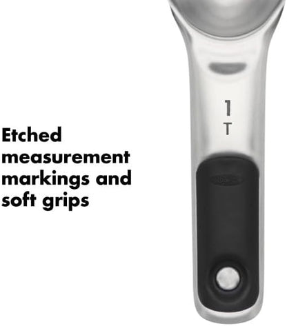 OXO Good Grips 4 Piece Stainless Steel Measuring Spoons with Magnetic Snaps