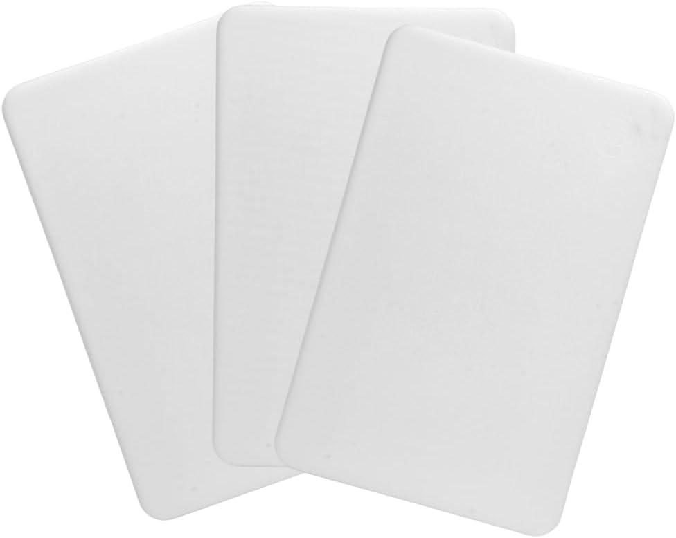 Small Bar Board 10 x 6 Inch Professional White Plastic for Kitchen, 3 Pack