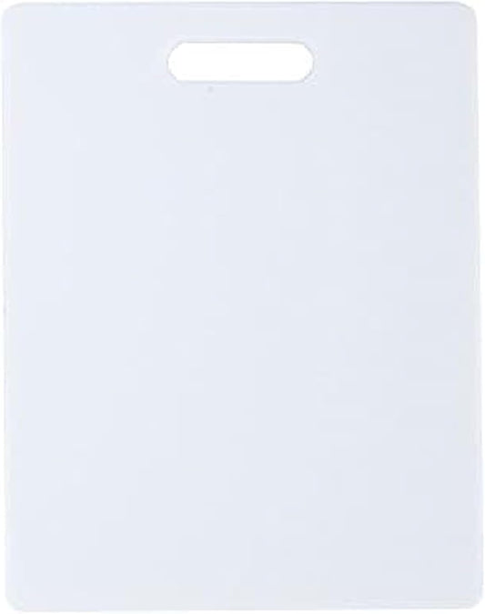 FARBERWARE Reversible Plastic Cutting Board, 8x10 Inch, White, Dishwasher Safe, Non-Porous and Durable for Chopping, Slicing, Prep, Easy to Store