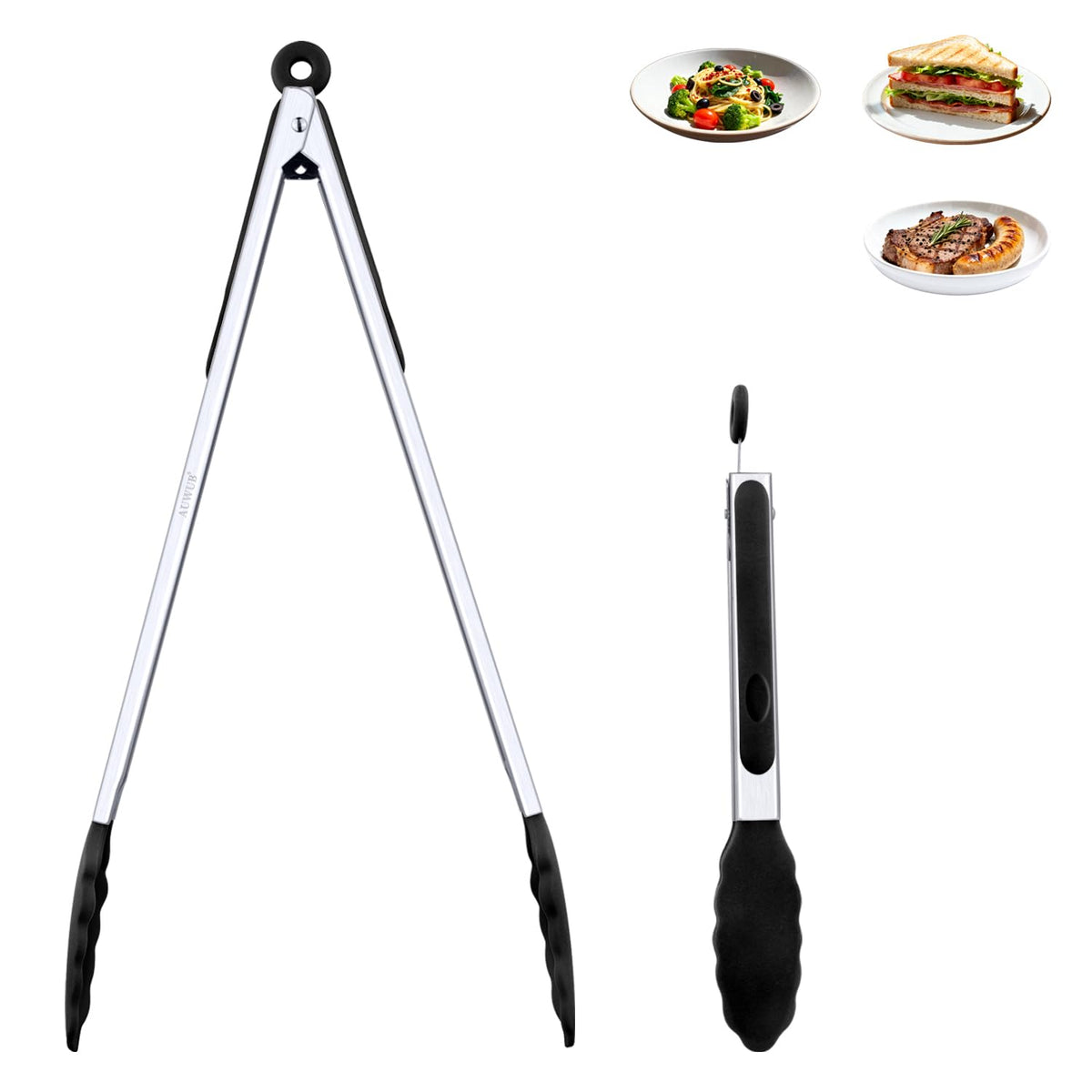 7 Inch Silicone Kitchen Tongs,Heat Resistant Cooking Utensils