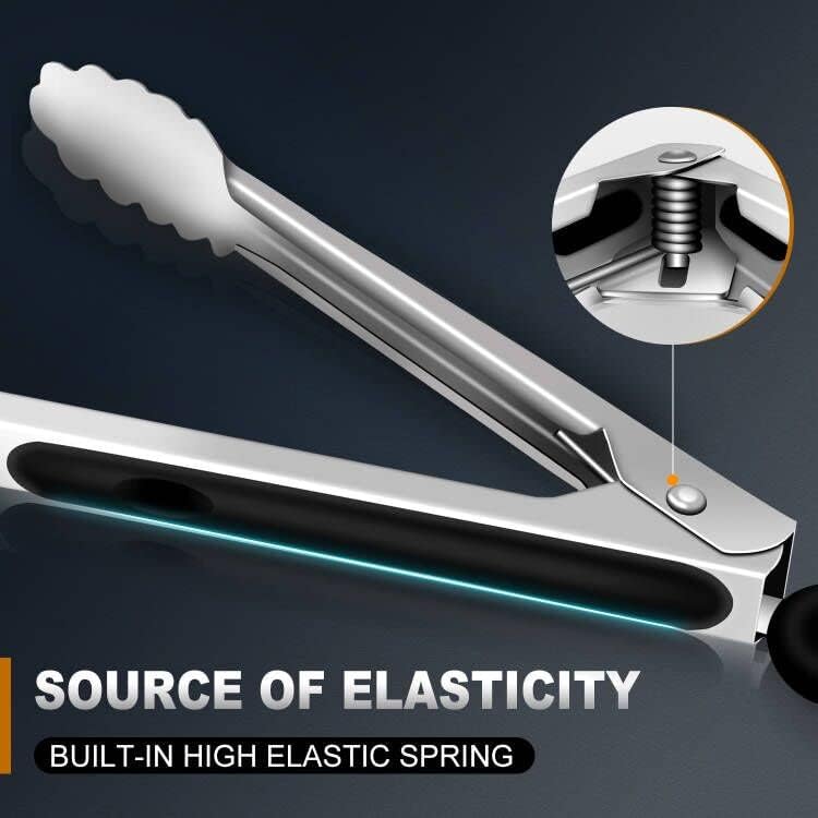 Tongs For Cooking Up to 600 °F Metal Kitchen Tongs 3PCS 7,9,12 Inch