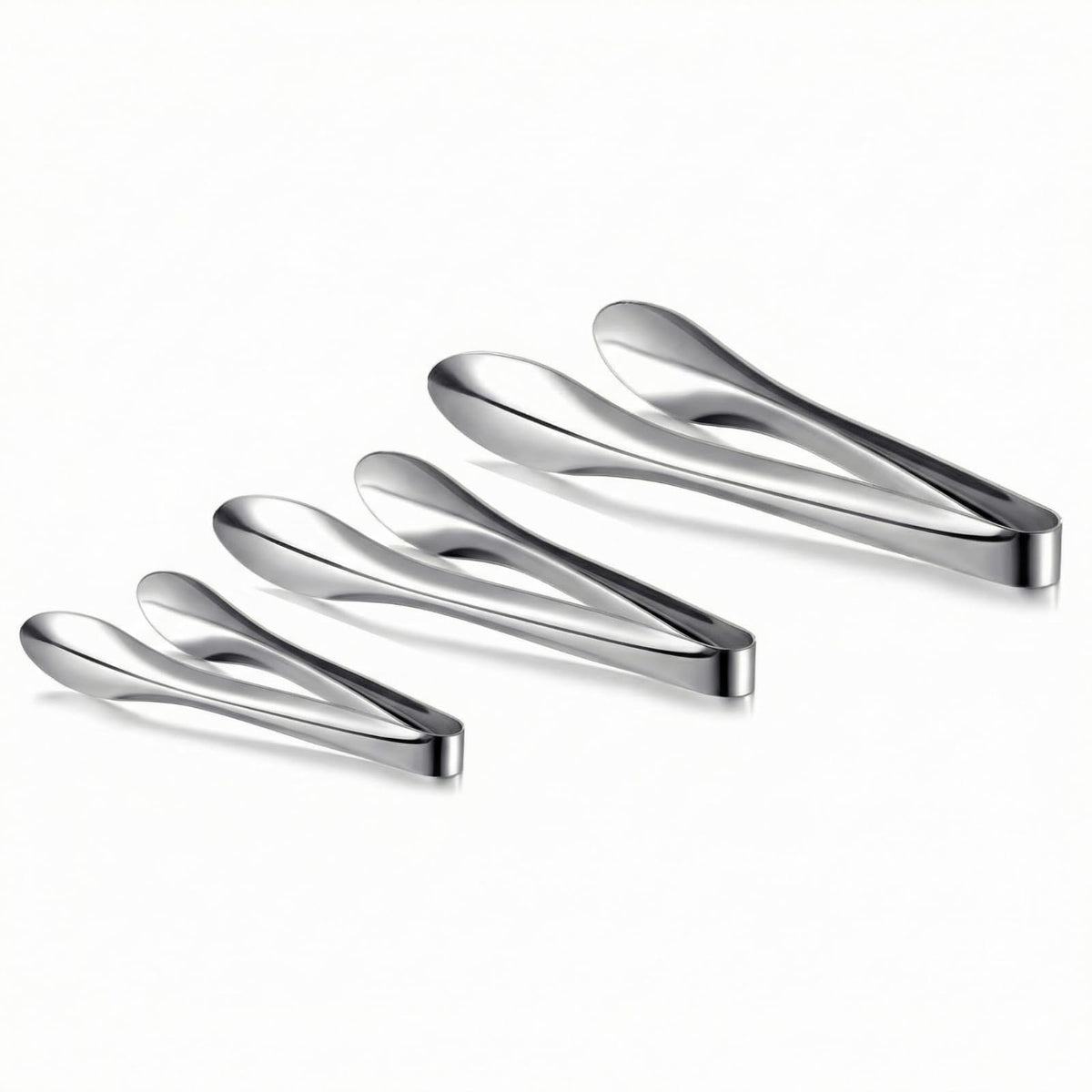 2 Pack Silver Polished Serving Tongs 9 Inch,12 Inch
