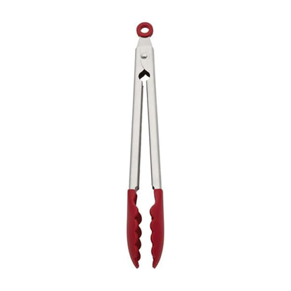 KitchenAid Gourmet Stainless Steel Serving Tongs with Hang Hook and Secure Closing Lock, 9 Inch, Stainless Steel
