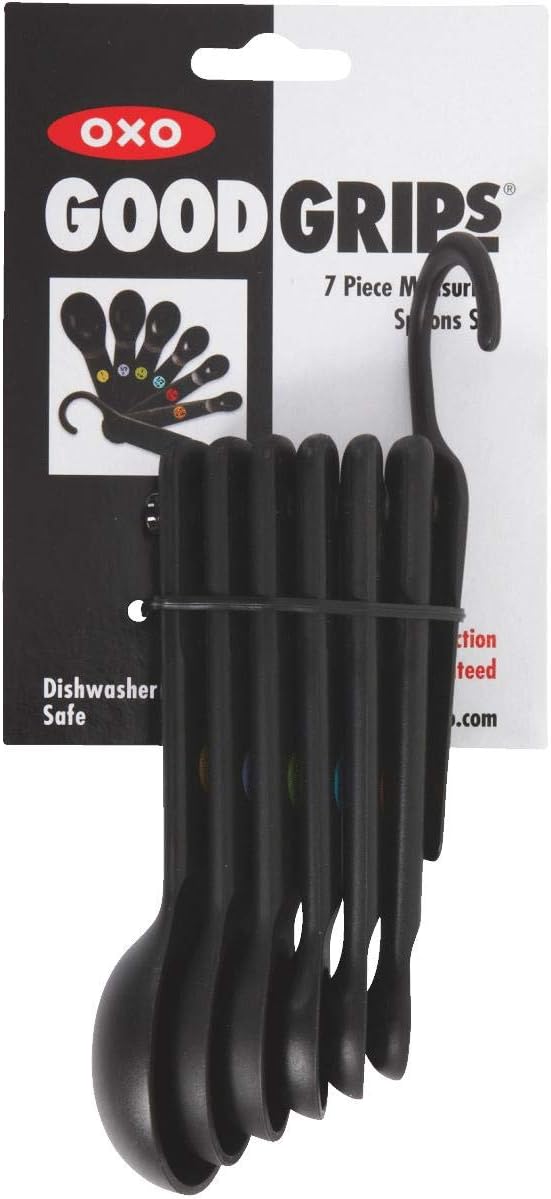 OXO International 11110801 Good Grips Measuring Spoon Set, Black Plastic, 6-Pc. - Quantity 1