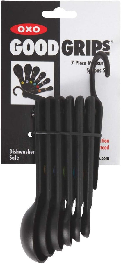 OXO International 11110801 Good Grips Measuring Spoon Set, Black Plastic, 6-Pc. - Quantity 1