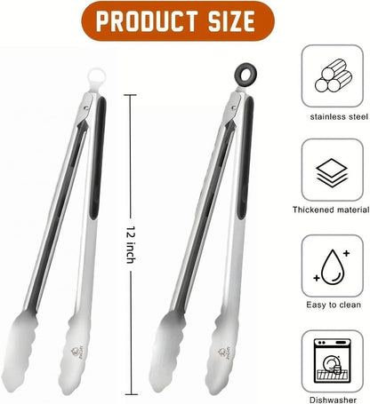 Tongs for Cooking 2 PCS of 12"