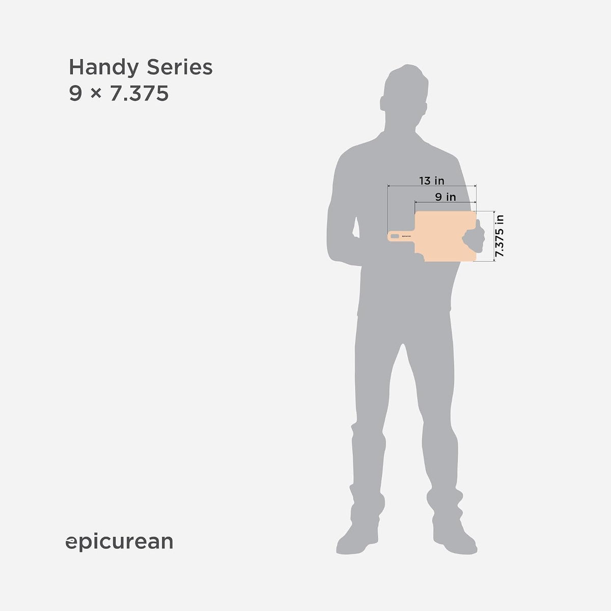 Epicurean Handy Series Cutting Board with Handle, 9-Inch by 7-Inch, Natural