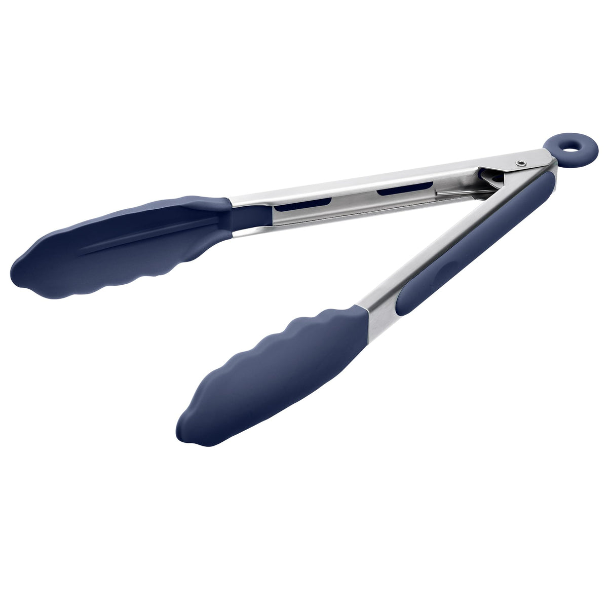 Doosu Kitchen Tongs with Silicone Tips for Cooking Serving (3Pcs, Navy)
