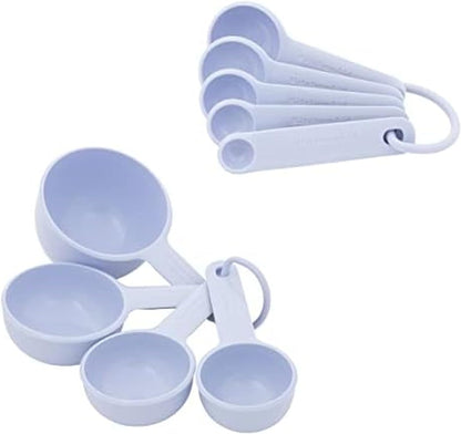KitchenAid Universal Easy To Read Measuring Cup and Spoon Set with Soft Grip Handle for Maximum Control, Hang Hole and Nesting For Easy Storage, Dishwasher Safe, 9 Piece, Pistachio