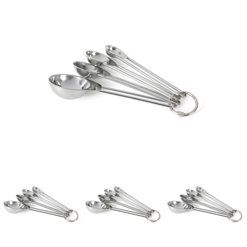 Martha Stewart Richburn 4-Piece Gold Stainless Steel Measuring Spoons Set – Durable and Stylish Kitchen Measuring Tools for Precise Baking and Cooking