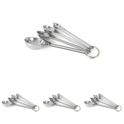Martha Stewart Richburn 4-Piece Gold Stainless Steel Measuring Spoons Set – Durable and Stylish Kitchen Measuring Tools for Precise Baking and Cooking