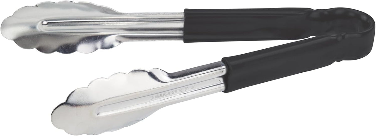 Winco 9" Black Plastic Serving Tongs