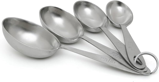 Lindy's MPC4 4-Piece Stainless Steel Measuring Scoop Set,Silver, 9 inches long