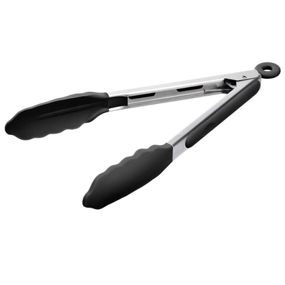 Doosu Kitchen Tongs with Silicone Tips for Cooking Serving (3Pcs, Navy)