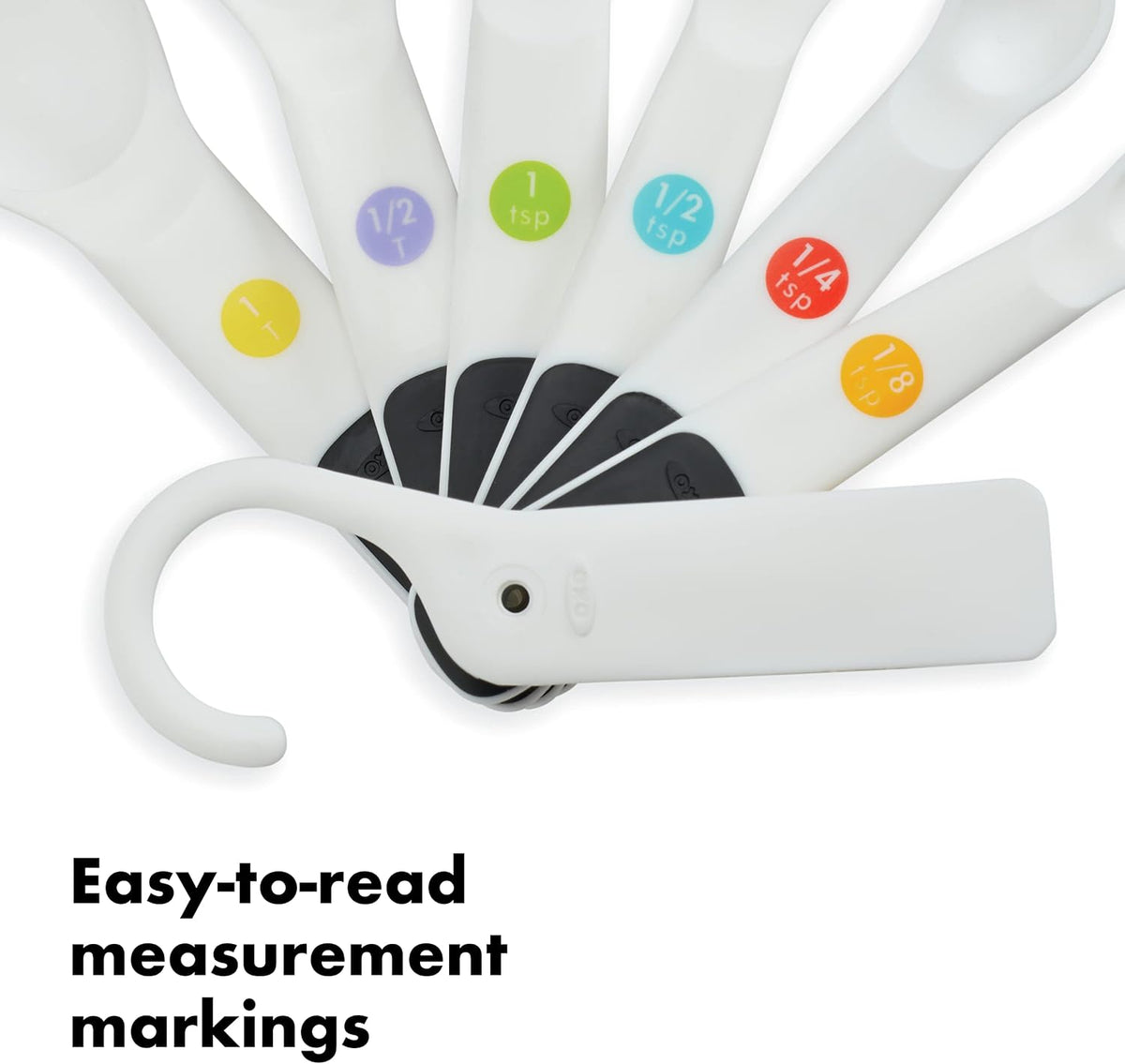 OXO Good Grips 6-Piece Plastic Measuring Spoons with Scraper- White
