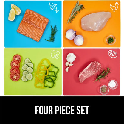 GORILLA GRIP BPA-Free Flexible Cutting Board, Set of 4, Multicolor