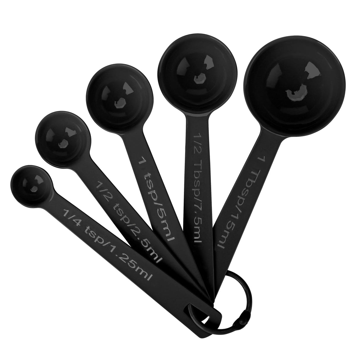 Stainless Steel Measuring Spoons Set of 5, Metal Measuring Cups and Spoons Set for Liquid/Food/Kitchen/Baking (Pink)