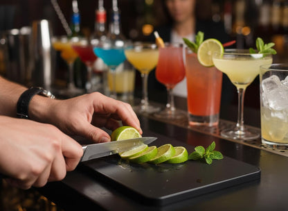 10x6 Inch Small Cutting Board and Bar Board, Black Plastic for Restaurants
