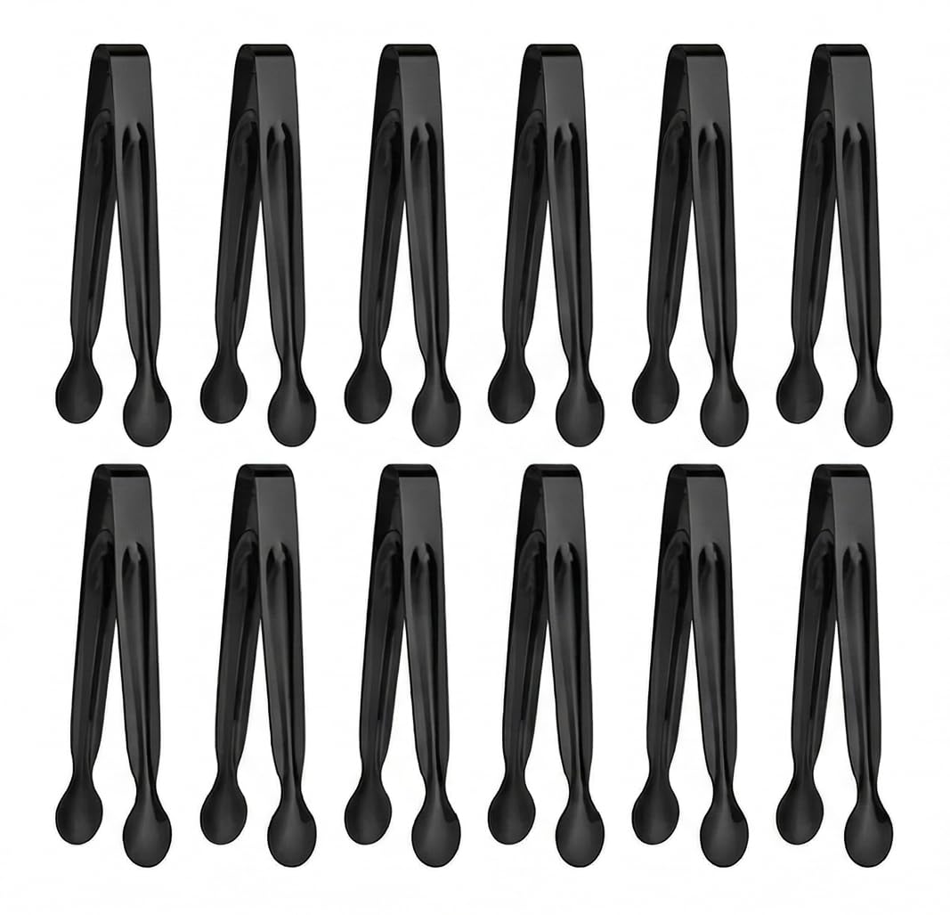 Small Serving Tongs,Ice Tongs,Sugar Tongs,Kitchen Tiny Tongs for Appetizers,12 PCS(6 Inch)