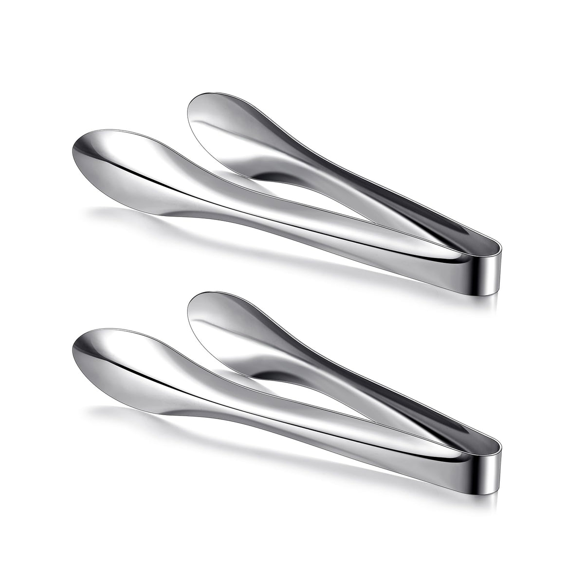 2 Pack Silver Polished Serving Tongs 9 Inch,12 Inch