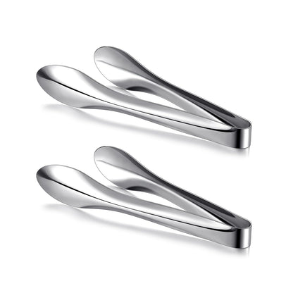 2 Pack Silver Polished Serving Tongs 9 Inch,12 Inch