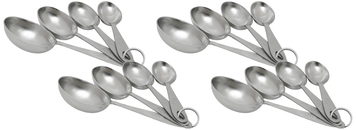 Lindy's MPC4 4-Piece Stainless Steel Measuring Scoop Set,Silver, 9 inches long