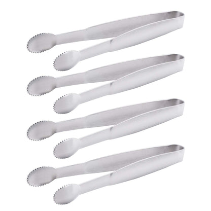 HINMAY 5" Mini Serving Tongs Tiny Stainless Steel Small Tongs, Set of 4