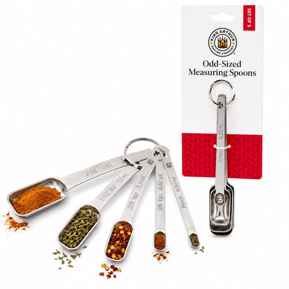 King Arthur Baking Company Spice Measuring Spoons, 18/8 Stainless Steel, 7-Piece Set, Precision Measures, For Baking And Cooking