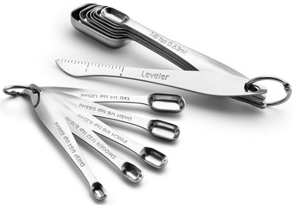Spring Chef Nesting Stainless Steel Measuring Spoons Set of 7 with Leveler