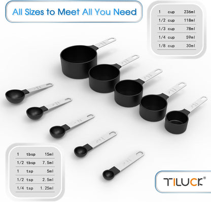 Measuring Cups & Spoons Set, Stackable Cups and Spoons