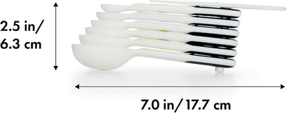 OXO Good Grips 6-Piece Plastic Measuring Spoons with Scraper- White