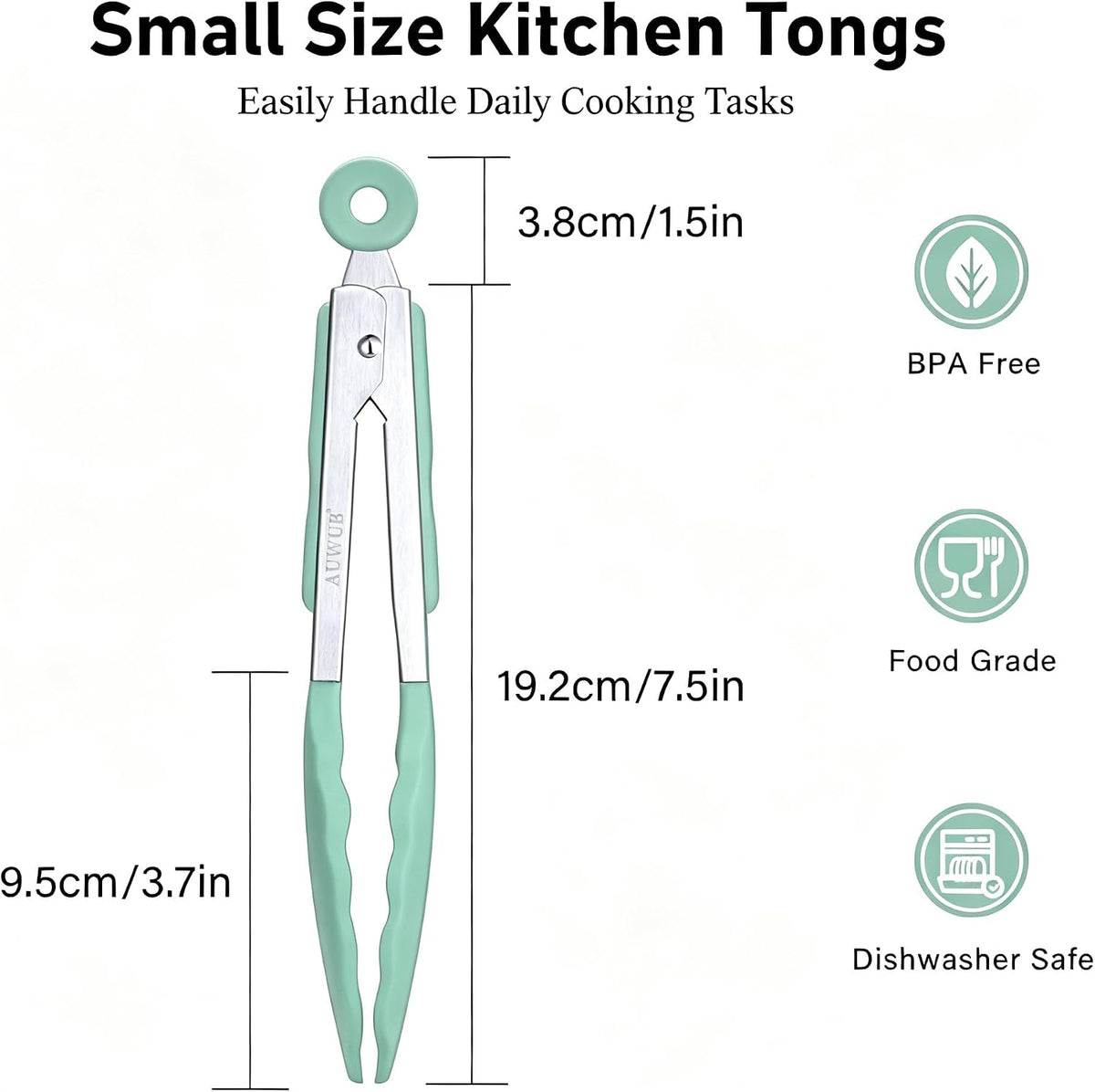 7 Inch Silicone Kitchen Tongs,Heat Resistant Cooking Utensils