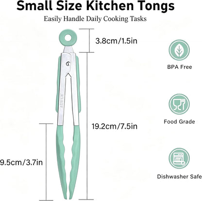 7 Inch Silicone Kitchen Tongs,Heat Resistant Cooking Utensils
