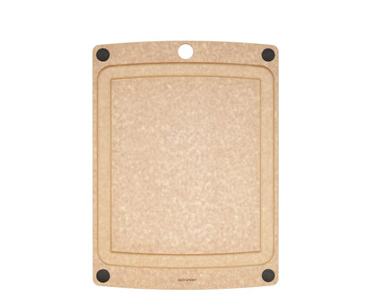 Epicurean All-In-One Cutting Board with Non-Slip Feet and Juice Groove, 14.5" × 11.25", Natural/Black