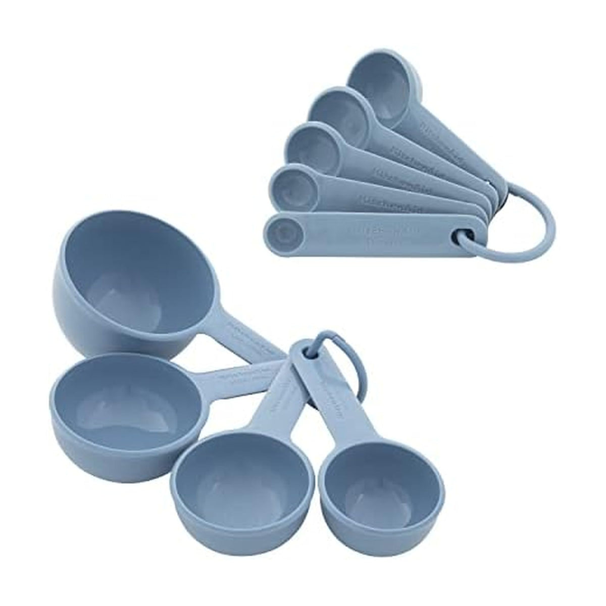 KitchenAid Universal Easy To Read Measuring Cup and Spoon Set with Soft Grip Handle for Maximum Control, Hang Hole and Nesting For Easy Storage, Dishwasher Safe, 9 Piece, Pistachio