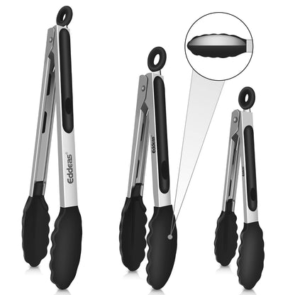 2 PCS 12 Inch Tongs for Cooking Heavy Duty All Metal Kitchen Tongs