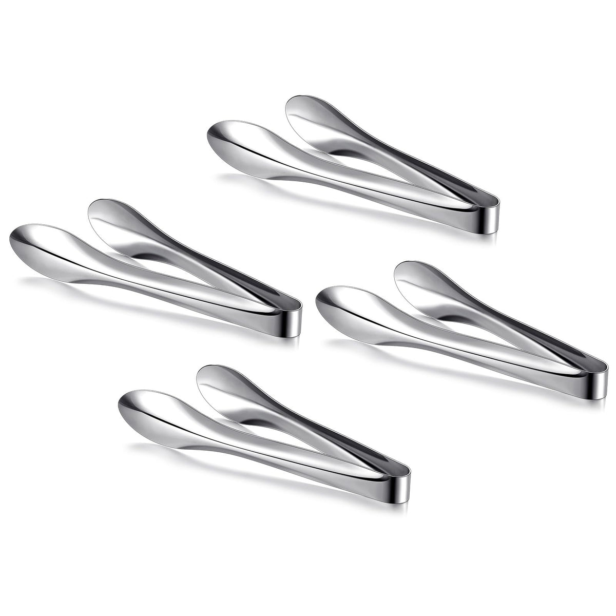 2 Pack Silver Polished Serving Tongs 9 Inch,12 Inch