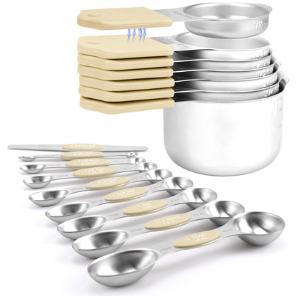 Magnetic Measuring Cups and Spoons Set-Heavy Duty 304 Stainless Steel