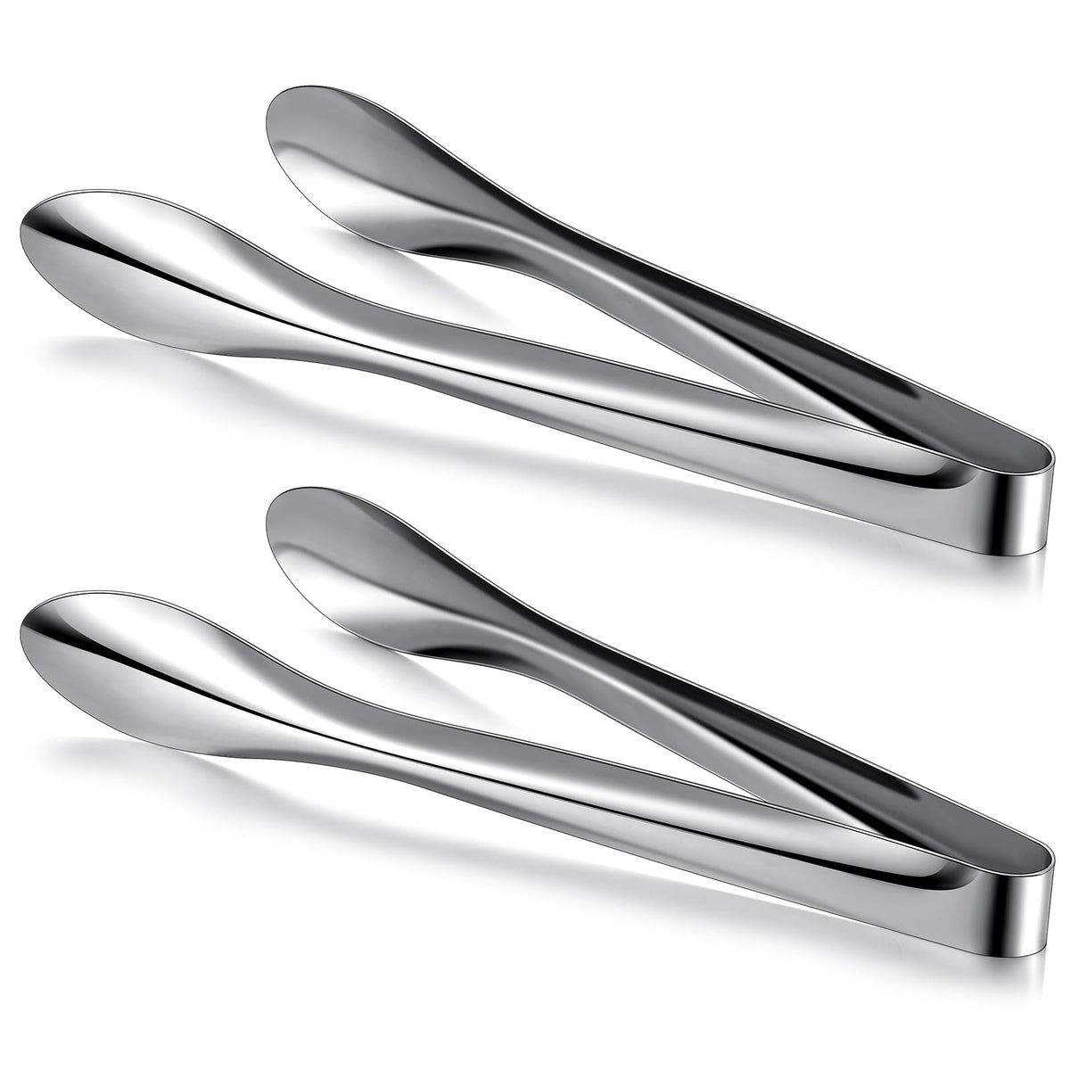 2 Pack Silver Polished Serving Tongs 9 Inch,12 Inch