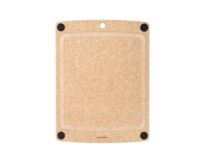 Epicurean All-In-One Cutting Board with Non-Slip Feet and Juice Groove, 10" × 7", Natural/Black
