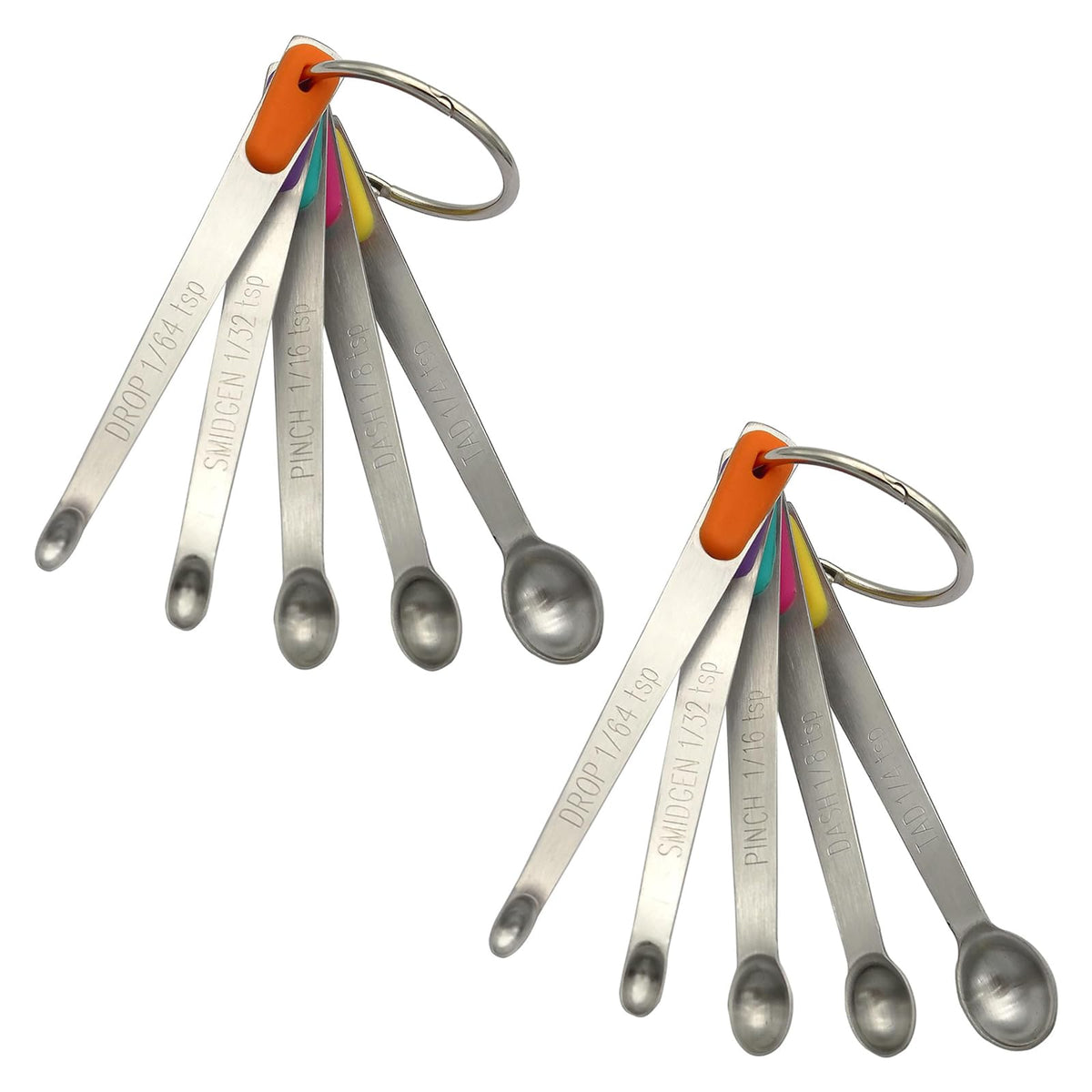 1Pack Small Measuring Spoon Set with Multi-Color Silicone Grip