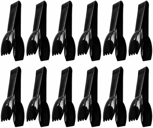 New Star Foodservice 42290 Utility Tong, Black, 6 Inch, Set of 12