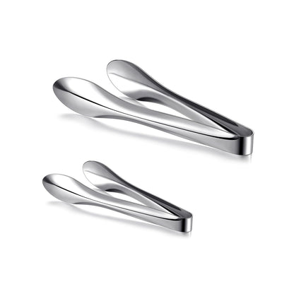 2 Pack Silver Polished Serving Tongs 9 Inch,12 Inch