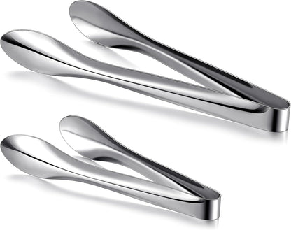 2 Pack Silver Polished Serving Tongs 9 Inch,12 Inch