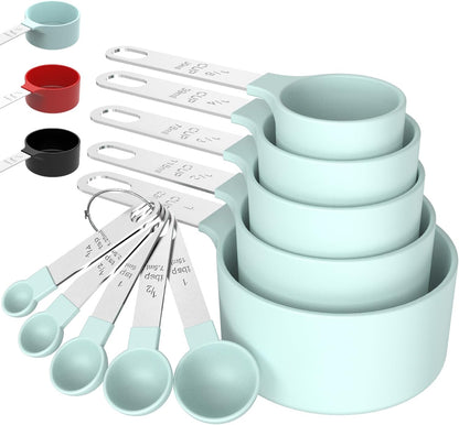 Measuring Cups & Spoons Set, Stackable Cups and Spoons