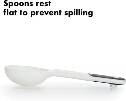 OXO Good Grips 6-Piece Plastic Measuring Spoons with Scraper- White