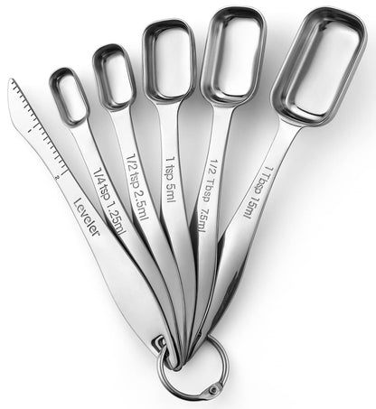 Spring Chef Nesting Stainless Steel Measuring Spoons Set of 7 with Leveler