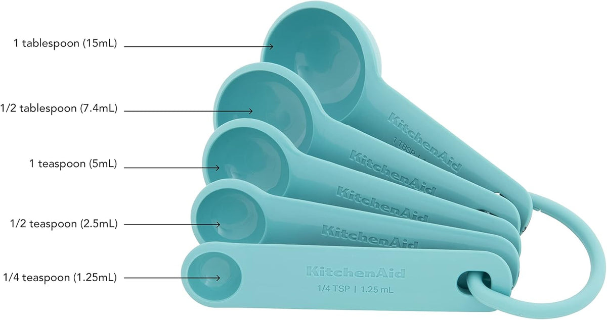 KitchenAid Measuring Spoons, Set Of 5, Aqua Sky