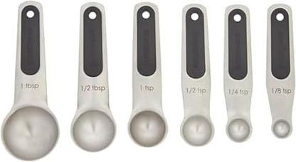 Farberware Professional Stainless SteelMeasuring Spoons Precision and Ease in Every Scoop, Features Magnetic Handles for Easy Storage, Dishwasher Safe